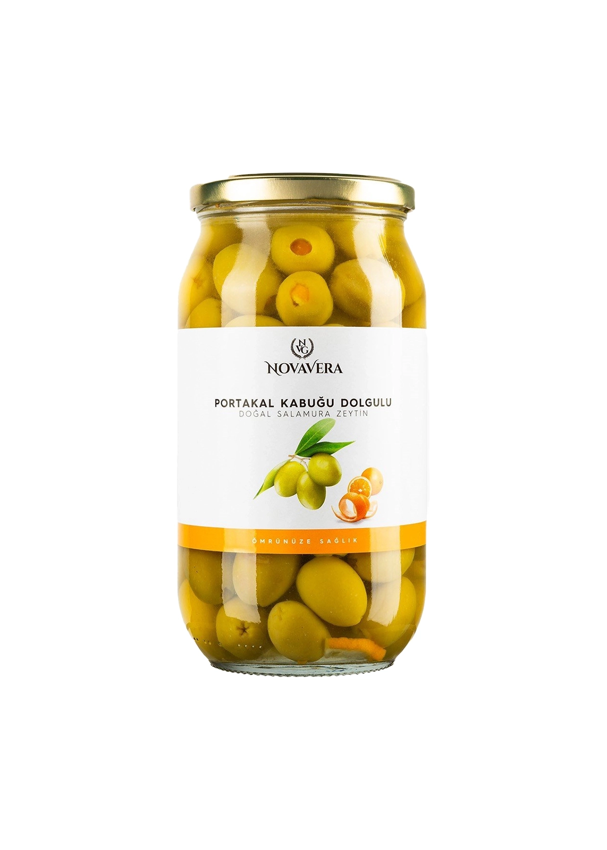 Yeşil Zeytin Portakal Kabuğu Dolgulu 1 lt