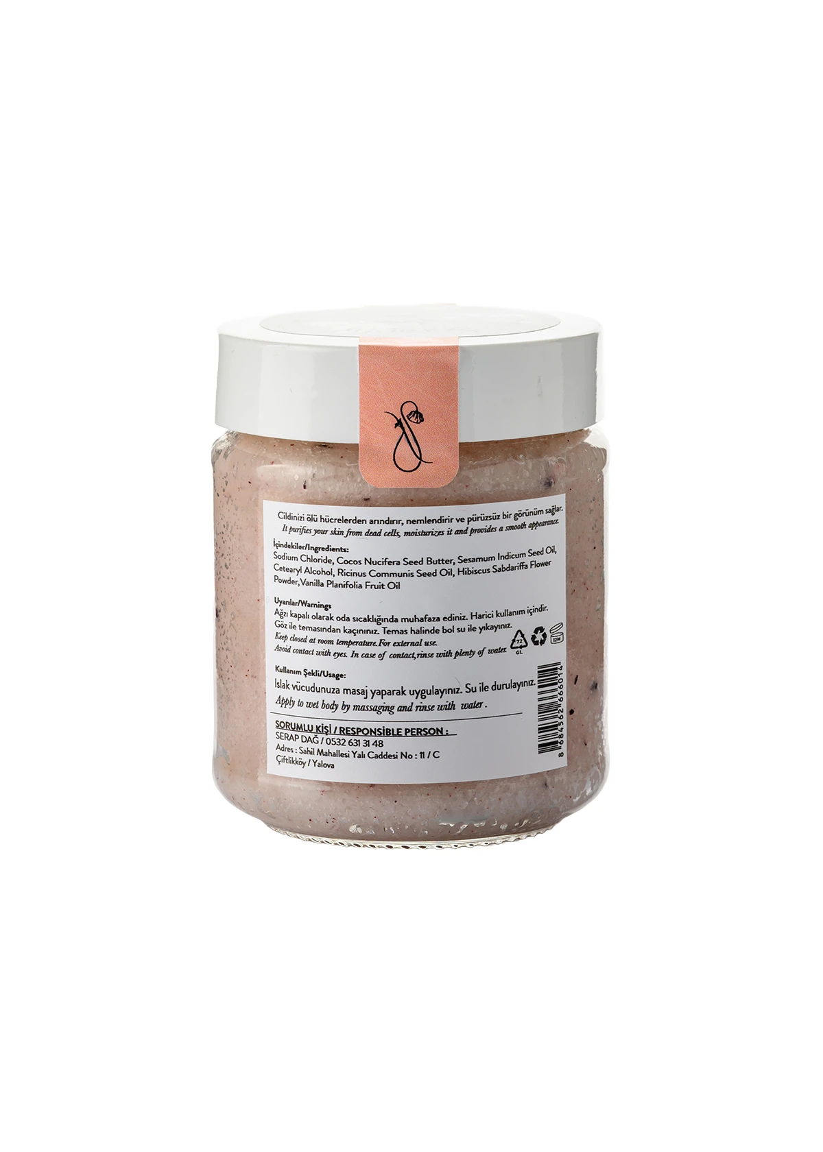 Vanilla &amp; Hibiscus Hand – Body Scrub %100 Pure 212 ml - 2