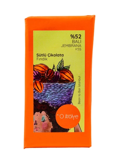 Bali / Jembrana %52 Kakao Fındıklı Sütlü Çikolata – 80 g
