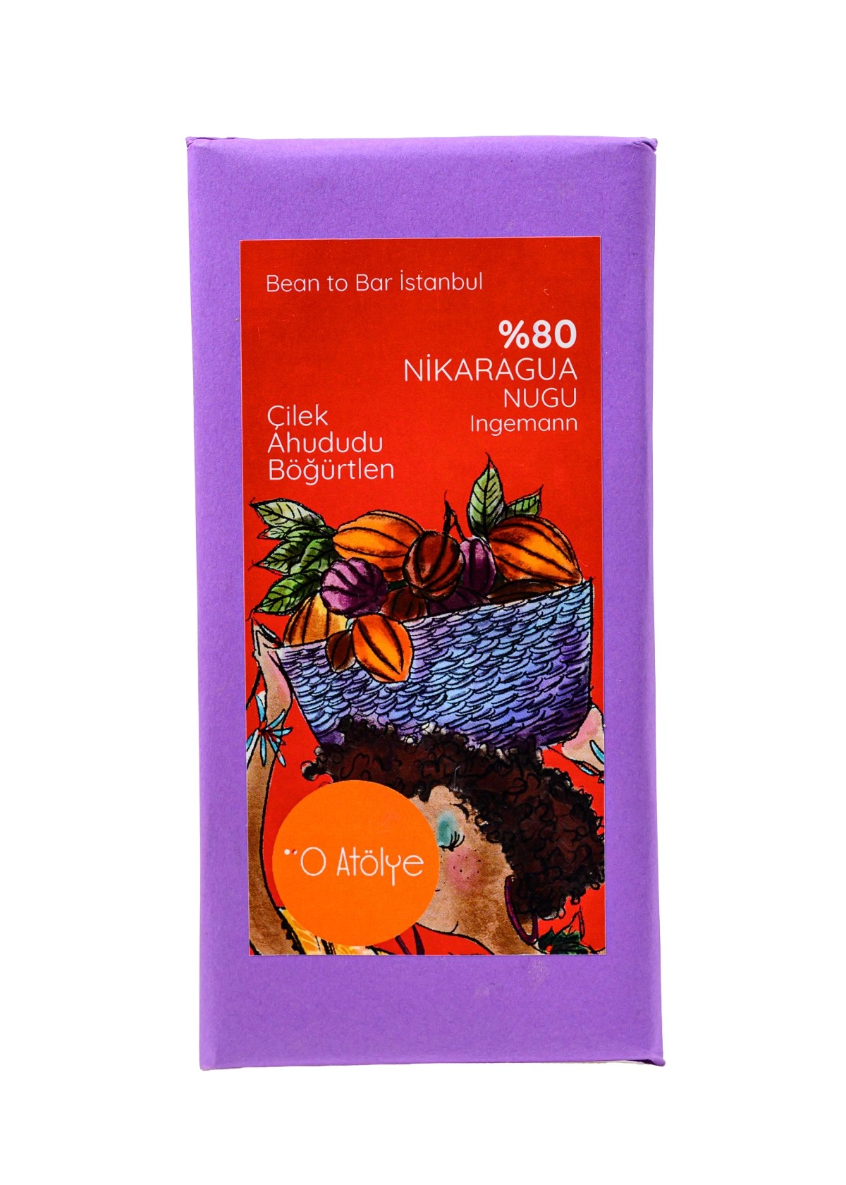 Nicaragua %80 Kakao Orman Meyveli Bean to Bar Çikolata (Çilek, Ahududu &amp; Böğürtlen) – 80 g